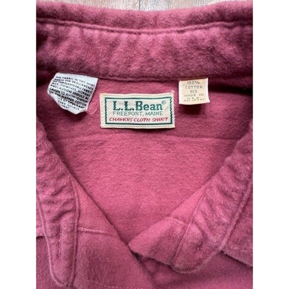 LL Bean Shirt Long Sleeve Button Up Chamois Cloth 100% Cotton Size 18 Dusty Rose - Picture 4 of 12